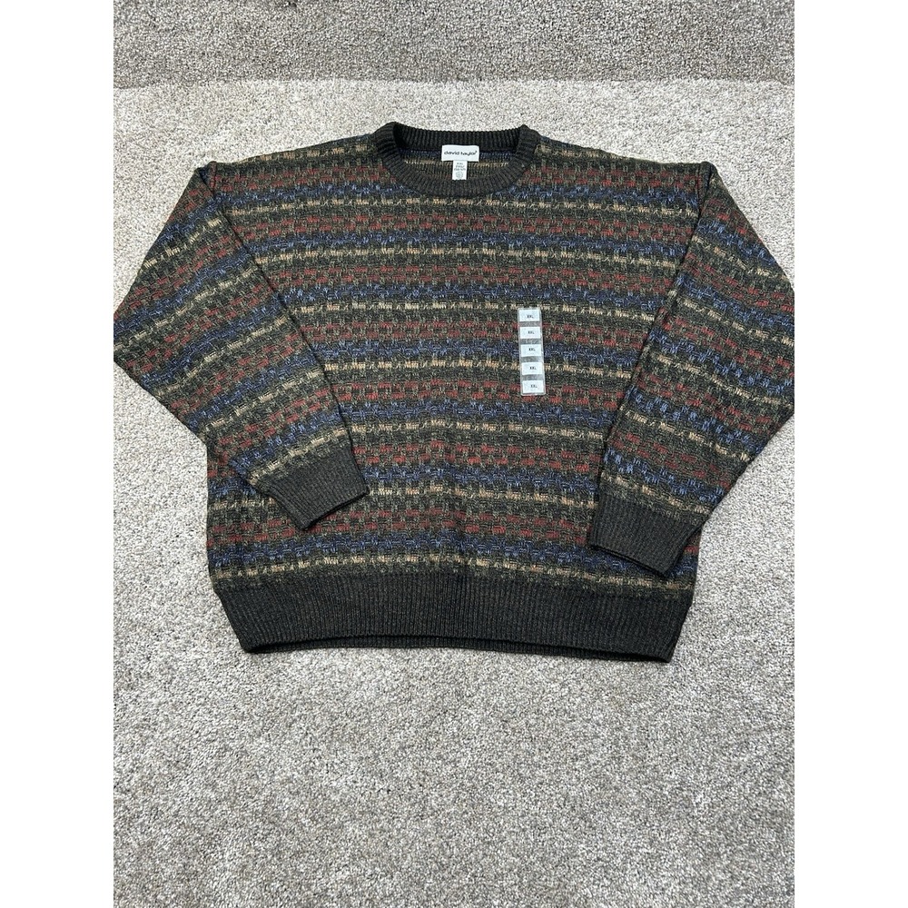 New David Taylor 100% Acrylic Men's Crewneck Sweater Size XXL